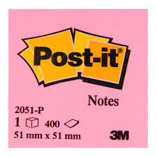 POST İT MİNİ KÜPNOT 52*52MM 400 YPR PEMBE 