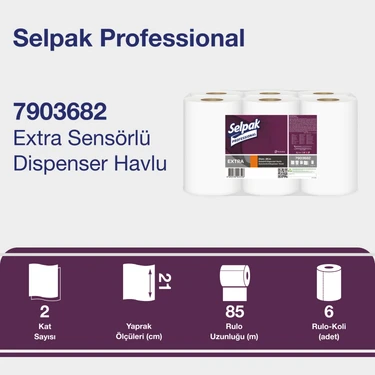  - Selpak Professional Sensörlü Havlu 21 Cm-85 Mt 6'lı (7906632)