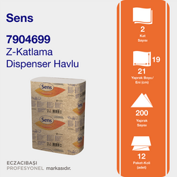 SENS Z KATLAMA HAVLU 200'LÜ (19cmx21cm) 200 x 12 (7906827)