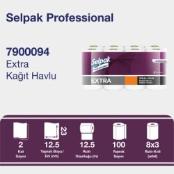 SELPAK EXTRA RULO HAVLU 24 RULO KOLİ - 1